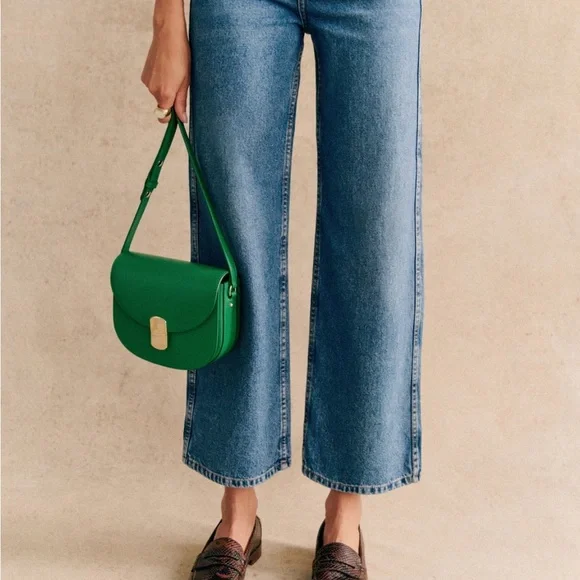 Sezane Le Crop Denim Blue - Size 10 - Picture 3 of 15